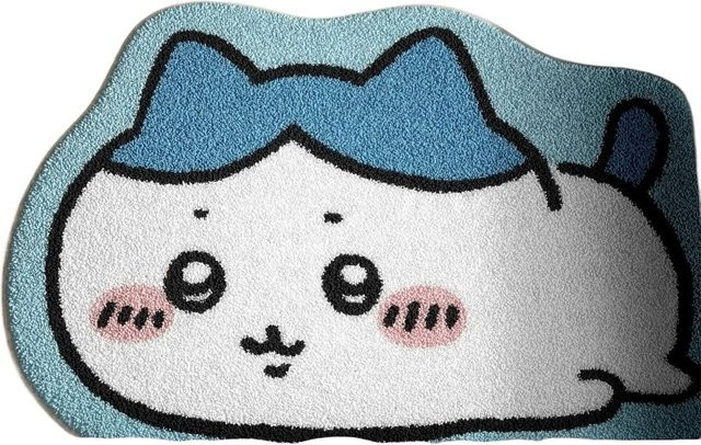Chiikawa Anime Plüsch-Teppich mit Hachiware und Usagi Motiv, rutschfester Bodenmatte aus Polyester in Weiß für Wohnzimmer und Badezimmer - Bild 1