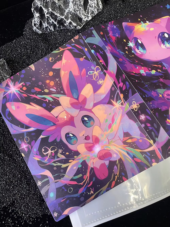 Keeppley Eevee Gengar Ex Sammelkartenalbum, Aufbewahrungsmappe, 4 Fächer für 240 Karten - Bild 2