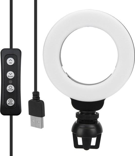 Shoemst 4-Zoll LED-Ringlicht dimmbares Selfie-Fülllicht mit Clip für Laptop und Tablet-PC - Bild 1