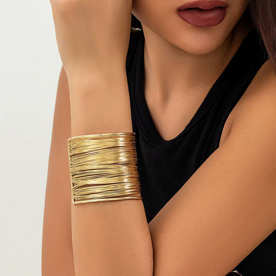 Armband, C-förmig, ausgehöhlt, Stahldraht, Punk-Style - Bild 2