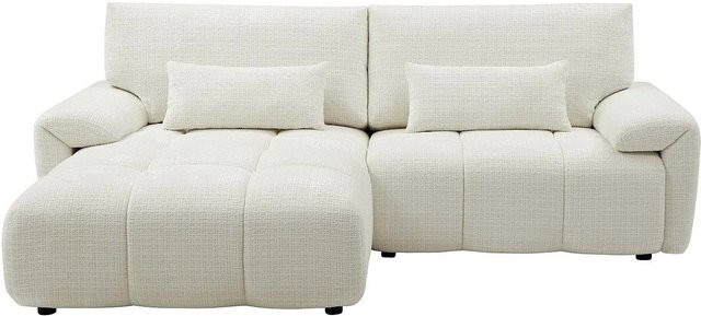 Anelko Ecksofa in Off White Weiß aus Chenille-Stoff ohne Schlafmöglichkeit Breite: 242 cm, Tiefe: 171 cm, Höhe: 90 cm - Bild 1