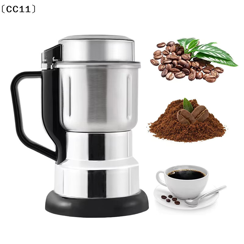 KuZHEN Elektrische Multifunktions-Kaffeemühle aus Edelstahl in Silber, 300 W Mahlmaschine für Bohnen, Nüsse, Gewürze und Getreide - Bild 3