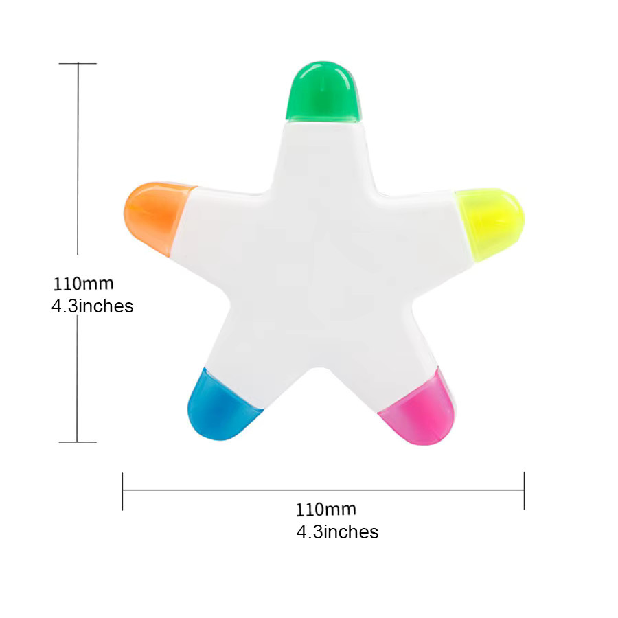 5-in-1 Sternförmiger Textmarker in Bunt für Kinder - Bild 2