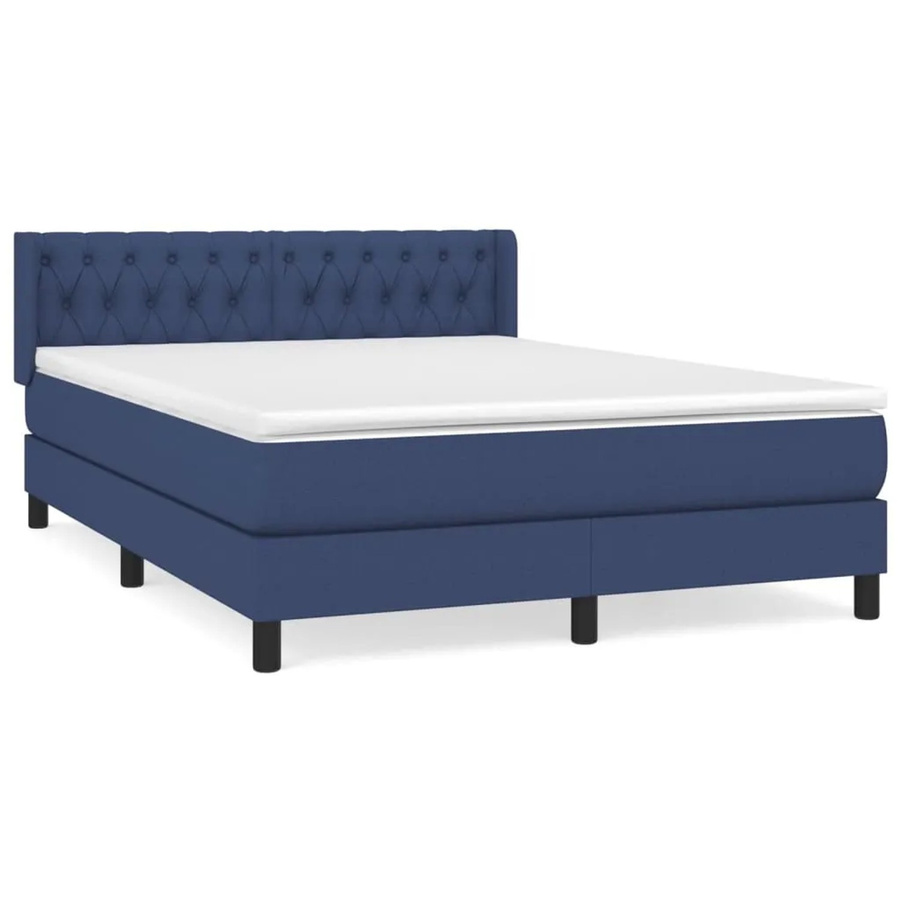 vidaXL Boxspringbett mit Matratze Hybrid-Design in Blau und Weiß, B/T: 140 x 200 cm - Bild 2