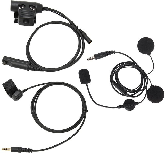 Baofeng Motorrad Headset Mikrofon Kit mit Adapter und In-Ear Ohrhörer für Walkie Talkie Helme, Schwarz - Bild 1