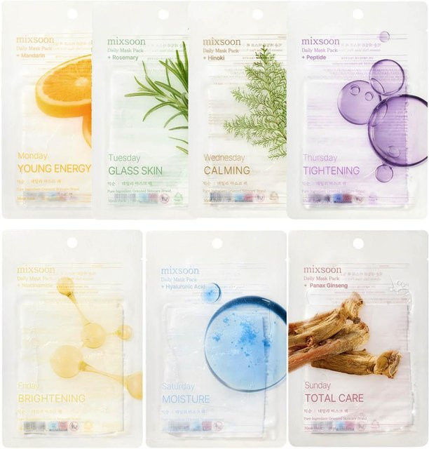 MIXSOON 7-Tage Tägliches Masken-Set, 7x 20 ml, Gesicht - Bild 1