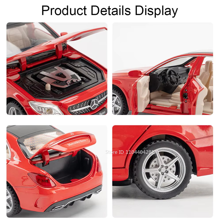 RMZ city C260L E300L Legierungsdruckguss-Modell, Spielzeugauto, 1:32, mit Licht und Ton - Bild 2