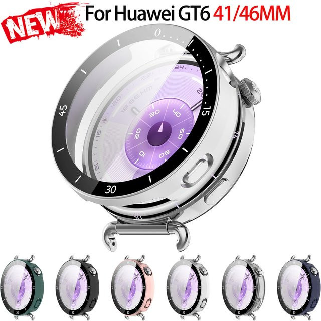 CAOWTAN Uhrenzubehör Fall, Gehärtetes Glas, Kunststoff, Huawei GT 6 41/46mm, Unisex - Bild 1