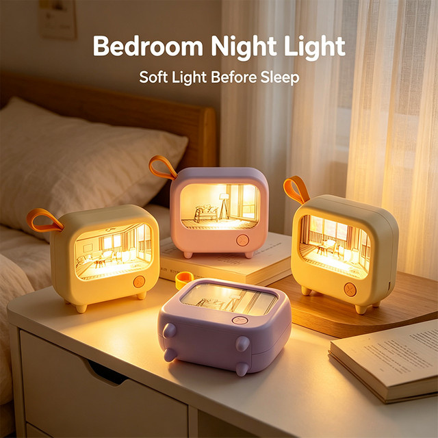 Lyfs LED Nachtlicht in TV-Design als dekorative Tischlampe für Kinderzimmer in Weiß und Multicolour - Bild 1