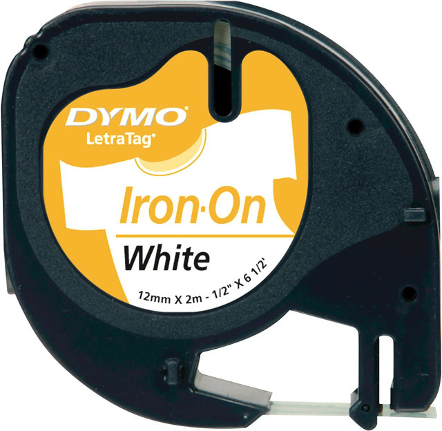 Dymo LetraTag ORIGINAL Bügelbares Schriftband Schwarz-Weiß Breite: 1,2 cm, Länge: 2 m - Bild 2