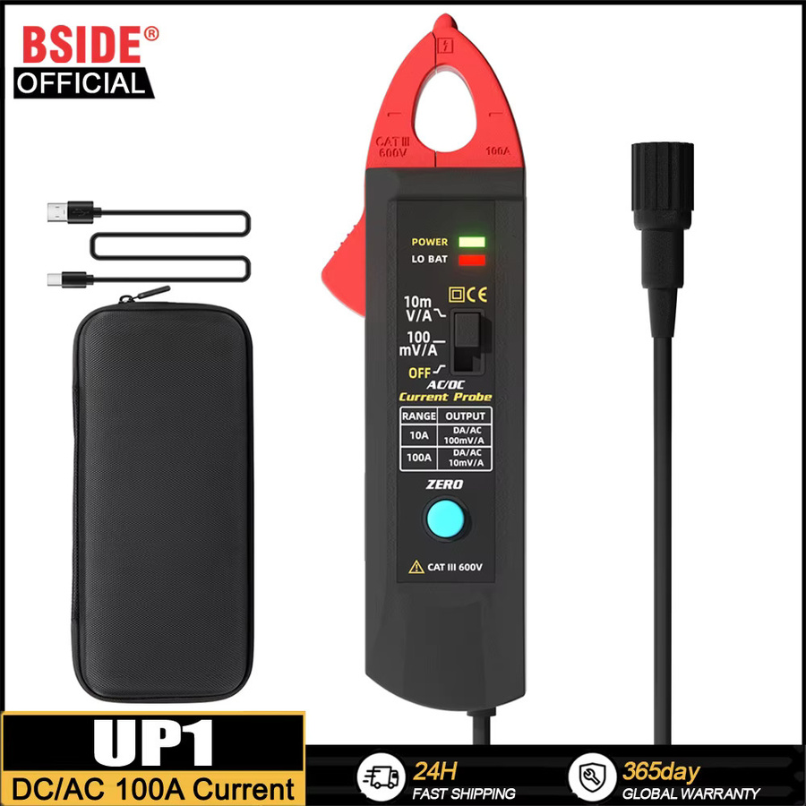 BSIDE UP1 AC/DC-Stromzangenadapter für Oszilloskop zur Messung und Analyse von 10mA bis 100A in Rot - Bild 6