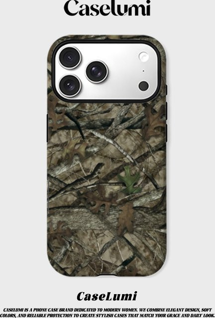 CaseLumi Matte Bumper MagSafe Hülle für iPhone 17 16 15 14 13 Pro Max mit Blätter-Camouflage-Design in Multicolour - Bild 1