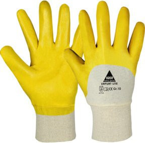 Hase Erfurt Lite Nitrilhandschuhe aus Baumwolle Gelb Größe 7 - Bild 1