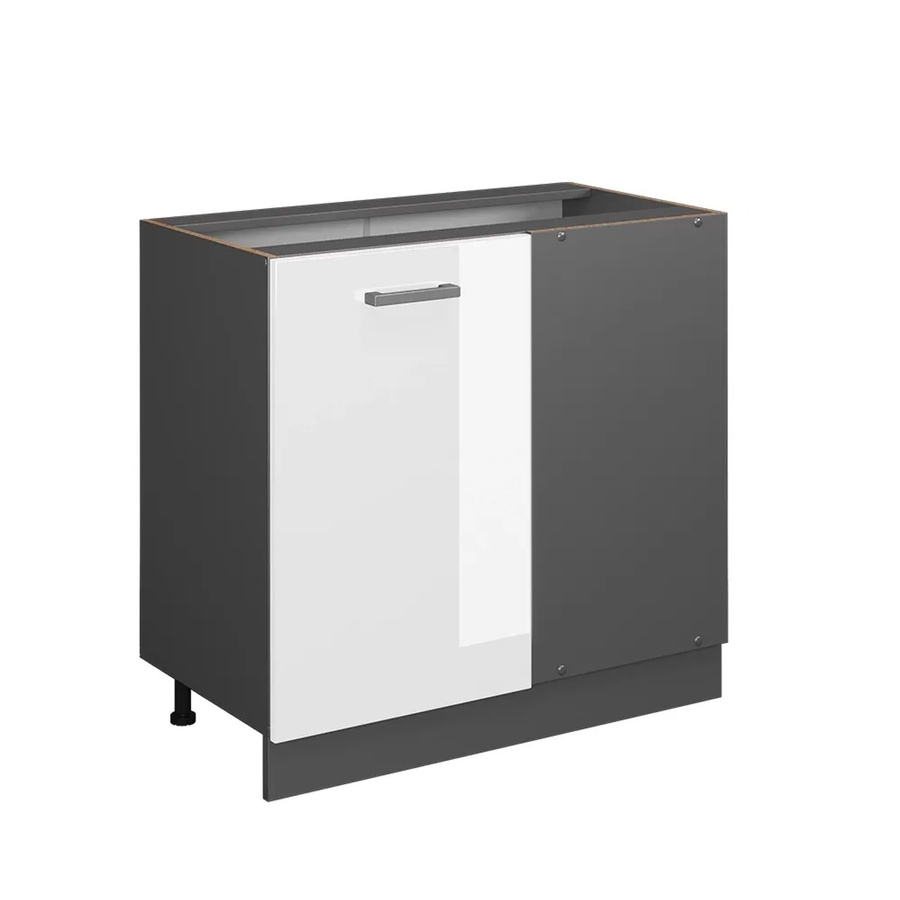 Vicco Eckunterschrank R-Line Küchenschrank in Weiß Hochglanz und Anthrazit, Höhe: 86 cm - Bild 2