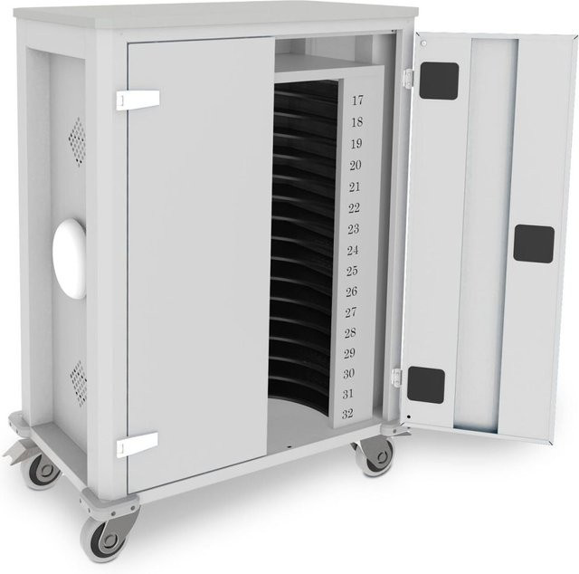 rotstahl Tabletwagen Power für 32 Tablets mit Access Point, hellgrau, B/T/H: 73 x 44 x 105 cm - Bild 1