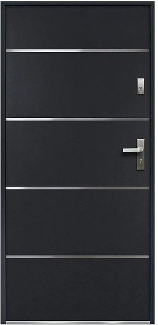 Haustür Naxara in Anthrazitgrau aus Stahl, modern und beschichtet, B: 100 cm, H: 207 cm - Bild 1