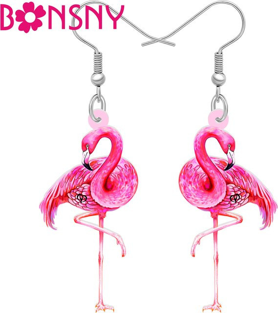 Bonny Ohrringe, Acryl, rosa Flamingo, Damen - Bild 1