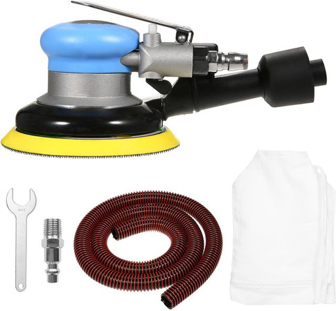 Aimo Pneumatischer Handschleifer mit 12000 U/min, Luftbetriebler zum Polieren und Schleifen mit Vacuum & US Connector, Blau