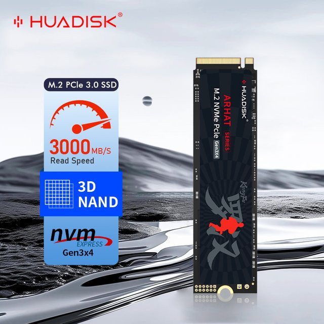 Huadisk NVMe M.2 SSD Interne Festplatte PCIe 3.0 in Schwarz - Bild 1