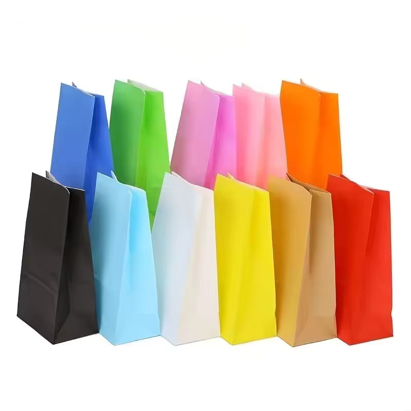 12 Stück dekorative Stick-Papiertüten in Bonbonfarben mit Aufklebern für Partys und Hochzeiten - Bild 2