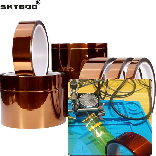Hitzebeständiges Kapton-Klebeband aus Polyimid, selbstklebendes Isolierband in Gold, Breite: 5 mm bis 100 mm - Bild 1