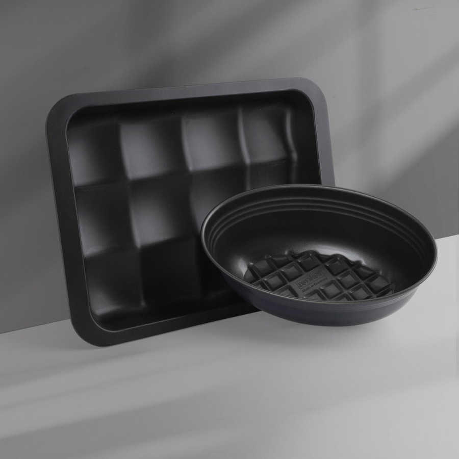 Zenker Backformen-Set Black Metallic für Brot und Brötchen aus Keramik, 2-teilig, oval und antihaftbeschichtet - Bild 2