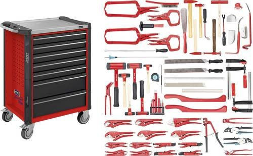Hazet Rollwerkbank Assistent 179NX-7/65ALU in Rot mit 65 Werkzeugen, abschließbar und mit Arbeitsplatte - Bild 1