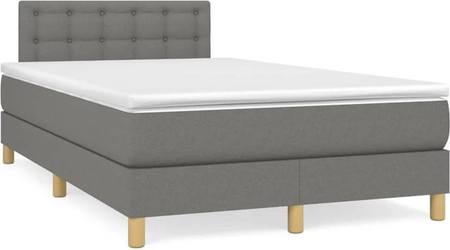 vidaXL Boxspringbett mit Matratze Hybrid Dunkelgrau B: 120 cm, T: 200 cm, H: 203 cm - Bild 1