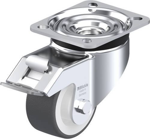 Blickle Lenkrolle LK-POTH 75G-FI mit Feststeller, Rad-Durchmesser: 75 mm, Tragfähigkeit: 200 kg, Farbe: Silber - Bild 1