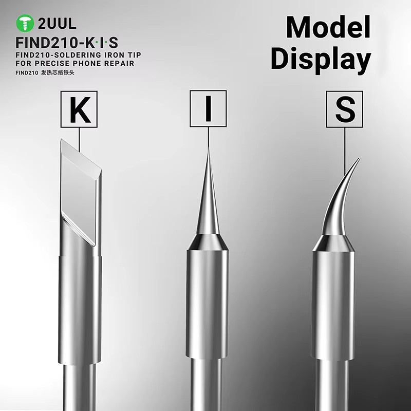 2UUL C210 Lötkolbenspitzen I S K Big K mit Heizkern für GVM T210 JBC CD-2SD/2SHE Sugon T26 Lötstation Ersatzspitzen - Bild 2