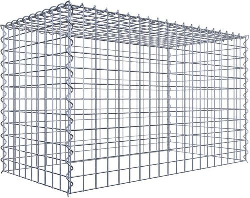 Gabiona Anbaukorb Typ 3 aus Stahl, silbergrau, B/T/H: 60 x 50 x 100 cm - Bild 1