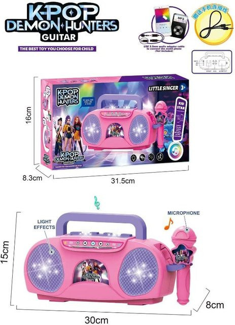 Artily Kpop Dämonenmusik Mikrofon Kinderspielzeug, mit Licht, kann Lieder abspielen, ab 3 Jahre - Bild 1