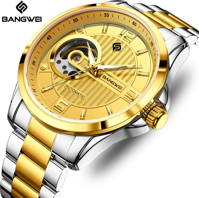 LIGE Armbanduhr Automatik, Edelstahl, Bicolor, Gold, Herren - Bild 1