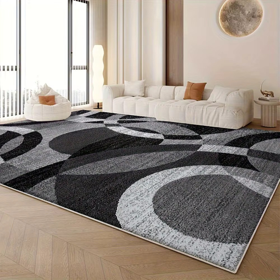 VIKAMA Moderner geometrischer Teppich, grau, schmutzabweisend und rutschfest, rechteckig - Bild 2