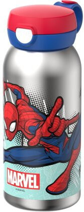 Mepal Campus Edelstahl Trinkflasche mit Klappdeckel Spiderman, Silber, 600 ml - Bild 1