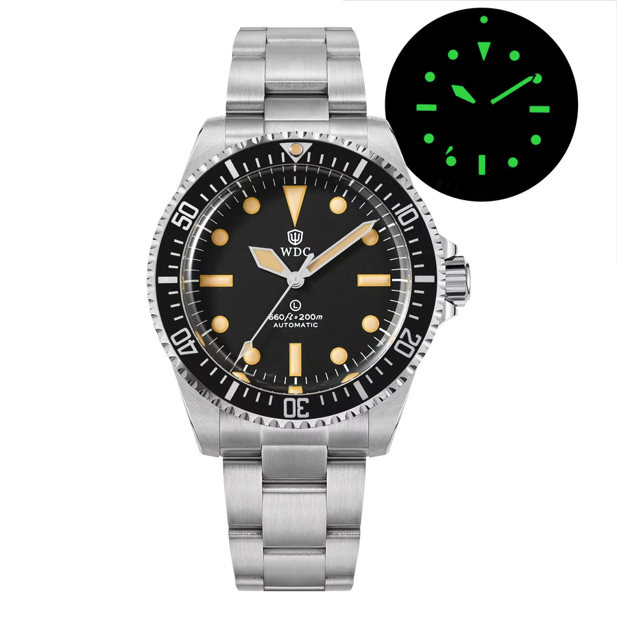 Watchdives Taucheruhr, Automatik, Edelstahl, 40 mm, Saphirglas, Schwarz, Unisex - Bild 7