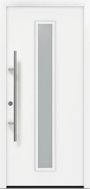 EcoStar Haustür Isopro Secur IPS 020S in Verkehrsweiß mit Glaseinsatz, RC2 Sicherheit, B/H: 110 x 210 cm, DIN Links - Bild 1