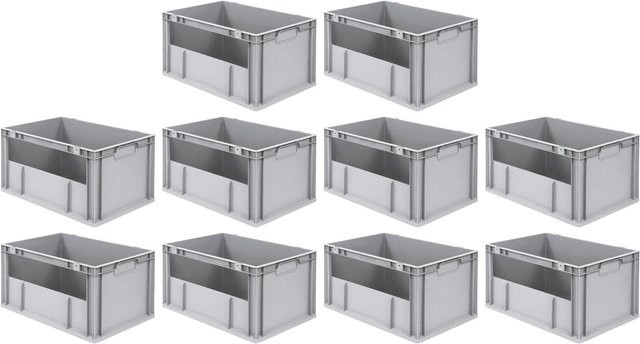 PROREGAL SparSet 10x Eurobox NextGen Insight Eurobehälter Transportbox Grau H x B x T: 32 x 40 x 60 cm - Bild 1