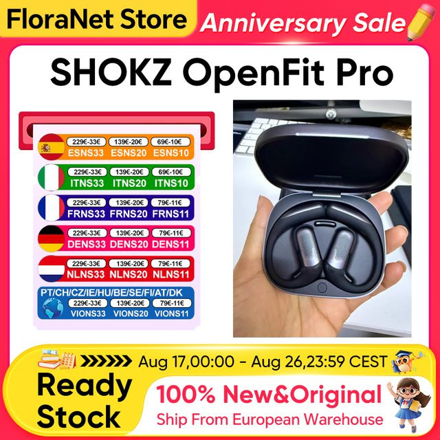 Shokz OpenFit Pro Open T010 Open-Ear Bluetooth-Kopfhörer mit Geräuschunterdrückung, Dolby Atmos und Head-Tracking in Schwarz - Bild 1