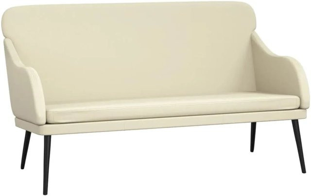vidaXL Sitzbank in Beige aus Kunstleder mit Armlehnen, B/T/H: 110 x 76 x 80 cm - Bild 1