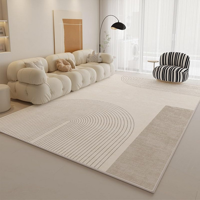 VIKAMA Wabi-Sabi Minimalistischer Teppich Beige, Rutschfest und Fleckresistent, B/T: 120 x 80 cm - Bild 1