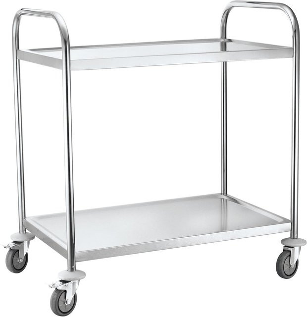 Hendi 2-stufiger Kellnerwagen aus Edelstahl in Silber mit Rollen, Tragkraft 100 kg - Bild 1