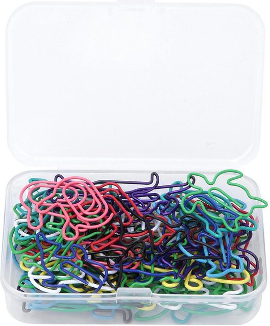 GoolRC Büroklammern in Tierform mit 12 verschiedenen Designs, 60 Stück pro Box, blau und mehrfarbig - Bild 1