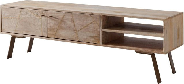 Wohnling Lowboard aus Mangoholz in Braun im Landhausstil, B/H/T: 145 x 47 x 35 cm - Bild 1