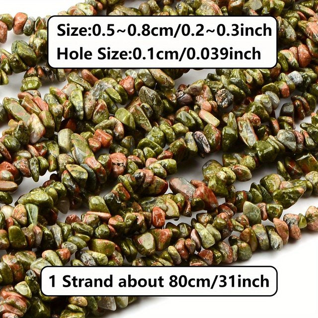 NASSBORO Perlen, grüne Stein Perlen, 5-8mm, DIY - Bild 1