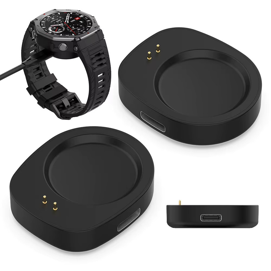 10er Set ALLOYSEED Magnetisches USB-Ladegerät für Amazfit Balance A2286 und T-Rex 3 A2322 in Schwarz - Bild 4