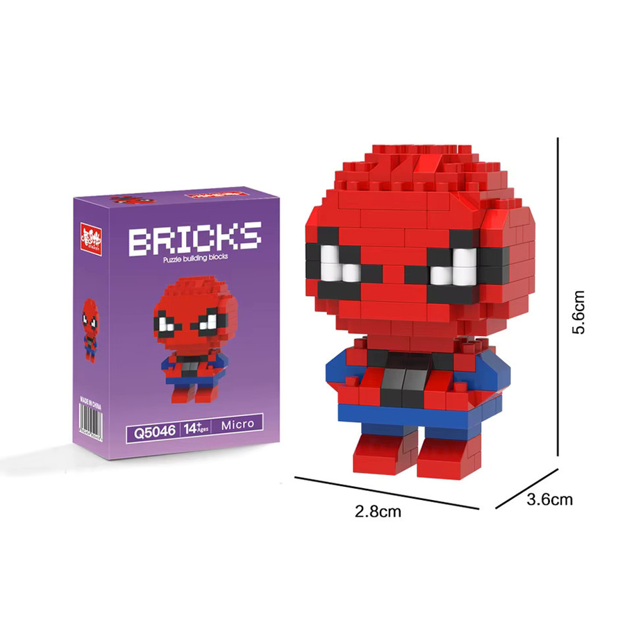 Bandai Marvel Spider-Man, Iron Man, Captain America & Batman Q-Version Mini-Partikel-Bausteine, ab 14 Jahren - Bild 4