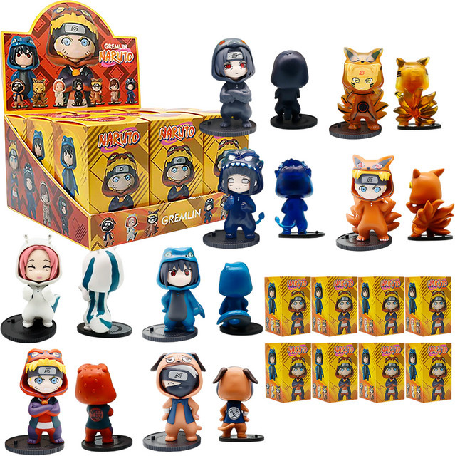 Bandai Naruto Pyjama-Serie Blind Box Actionfiguren, Sasuke Kakashi Kostüm-Design, Einzelfigur - Bild 1