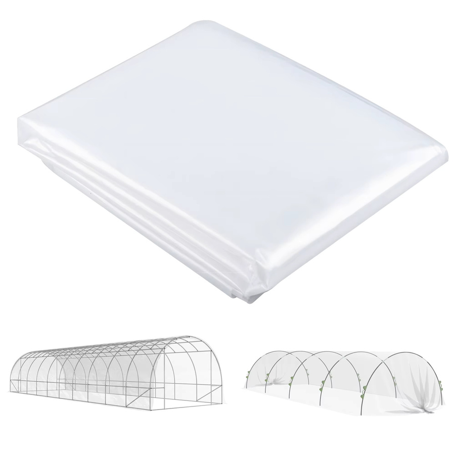 Outsunny Gewächshausfolie aus Kunststoff, transparent und wasserdicht, B: 6 m, L: 10 m - Bild 4