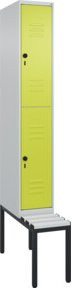 C+P Doppelstock-Spind Classic PLUS Sitzbank mit 1 Abteil und Sicherheits-Drehriegel, Kunststoff-Sitzfläche, B/T/H: 212,0 x 30,0 x 81,5 cm - Bild 1